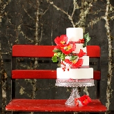 Snowy Sugar Flowers Wedding Cake by Lael Cakes
