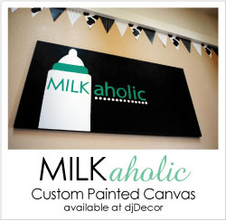 Shop the Milkaholic Baby Shower, Custom Painted Canvas Shop the Milkaholic Baby Shower, Custom Painted Canvas