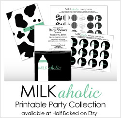 Shop the Milkaholic Baby Shower, Printable Party Collection Shop the Milkaholic Baby Shower, Printable Party Collection