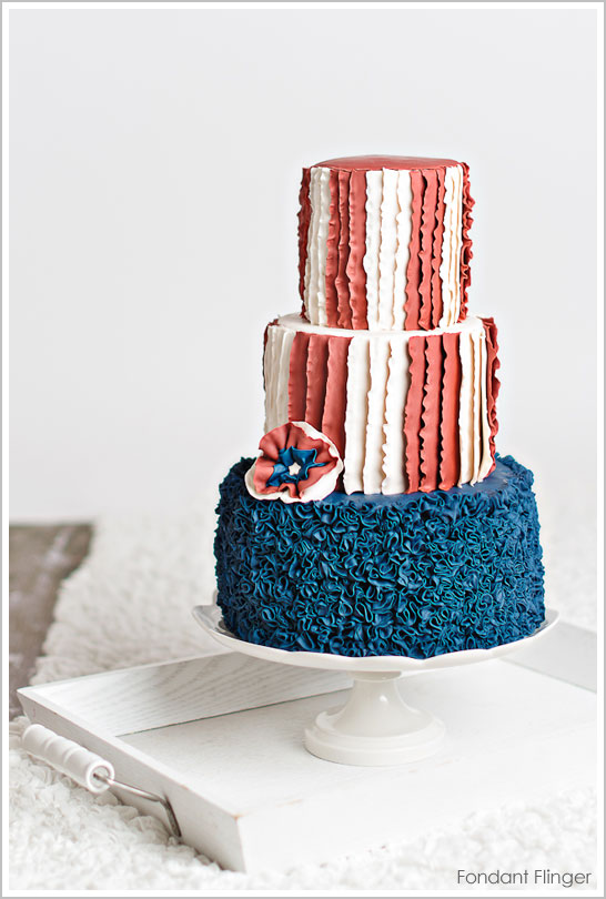 Ruffled Flag Cake by Fondant Flinger | The Cake Blog Ruffled Flag Cake by Fondant Flinger | The Cake Blog