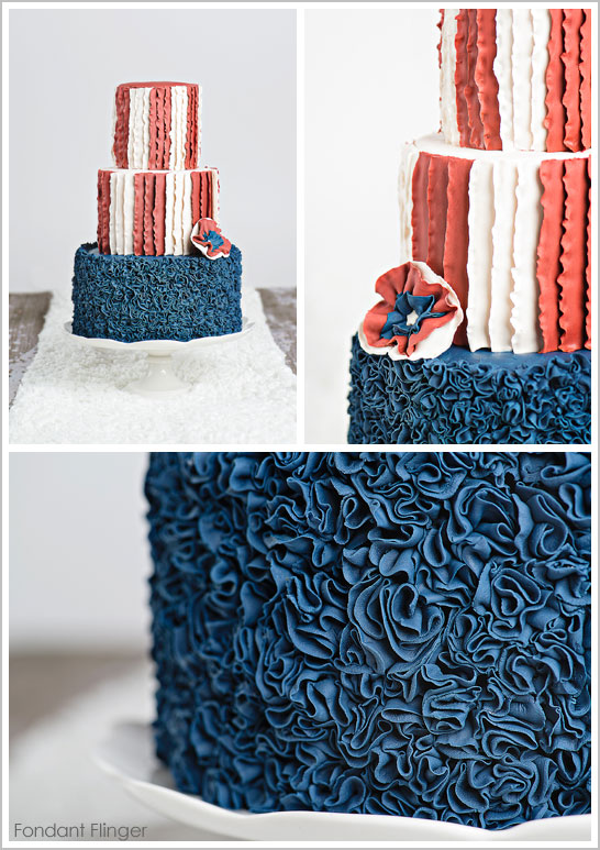 Ruffled Flag Cake by Fondant Flinger | The Cake Blog Ruffled Flag Cake by Fondant Flinger | The Cake Blog