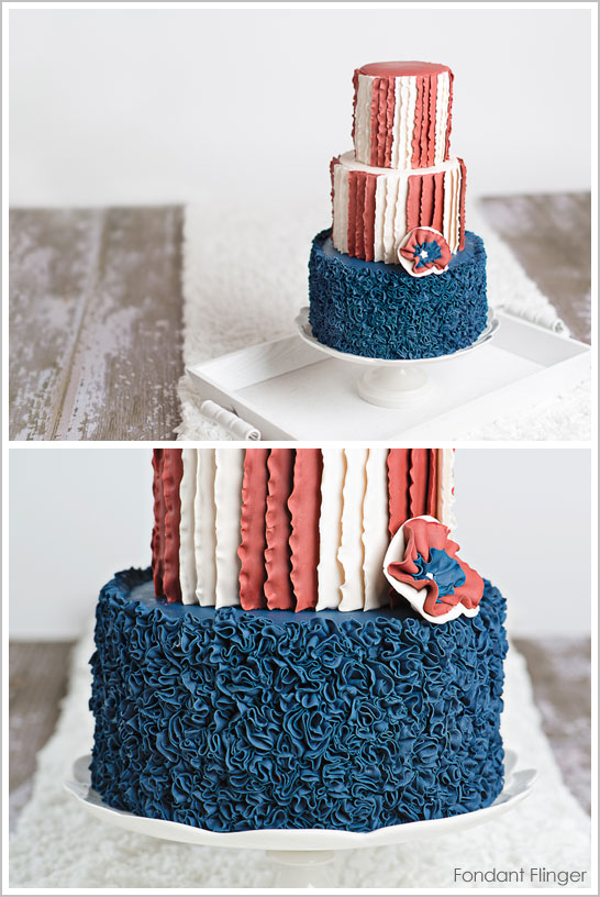 Ruffled Flag Cake by Fondant Flinger | The Cake Blog Ruffled Flag Cake by Fondant Flinger | The Cake Blog