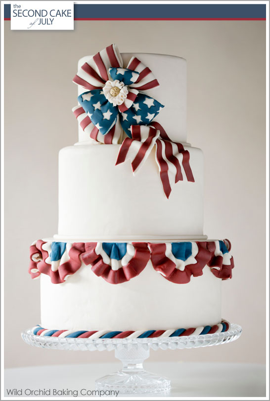 Vintage Patriotic Bunting Cake by Wild Orchid :: TheCakeBlog.com