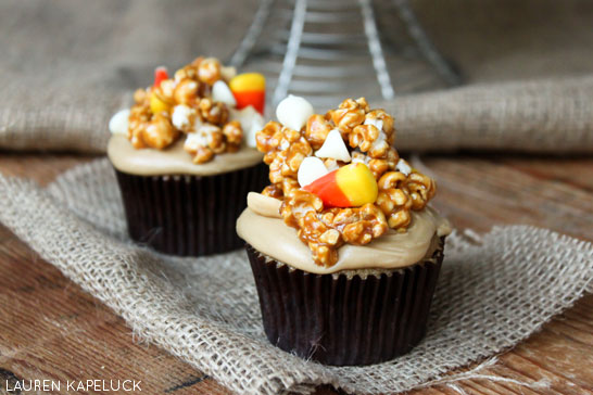 Caramel Corn Cupcake | by Lauren Kapeluck | TheCakeBlog.com