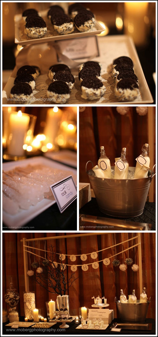 Black and Silver Dessert Table