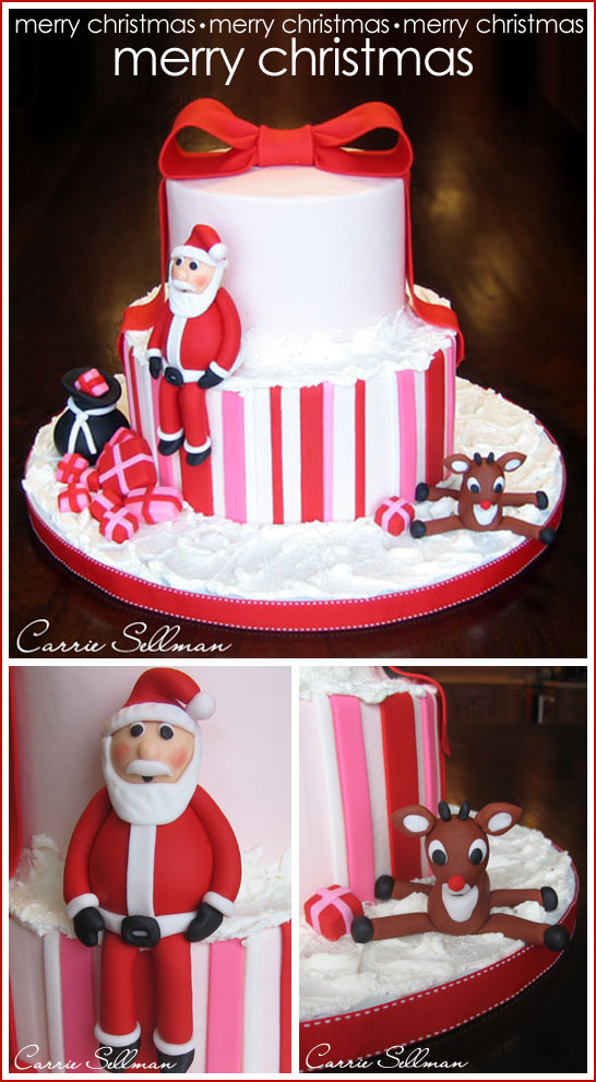 Christmas Cake with Santa and Reindeer
