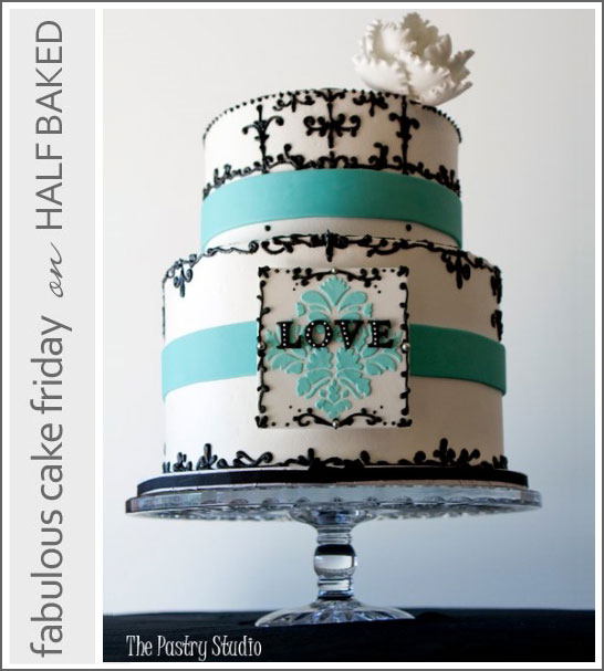 Teal & Black Wedding Cake by The Pastry Studio