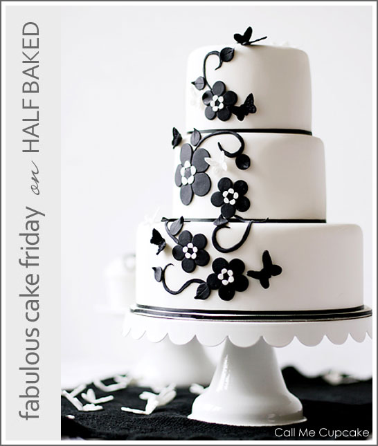 Modern Black & White Cake by Call Me Cupcake