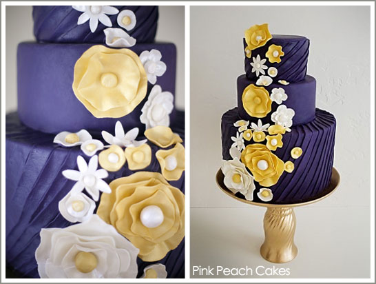 Purple & Yellow Wedding Cake
