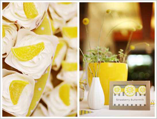 Lemonade Cupcakes - Grey & Yellow Wedding Desserts