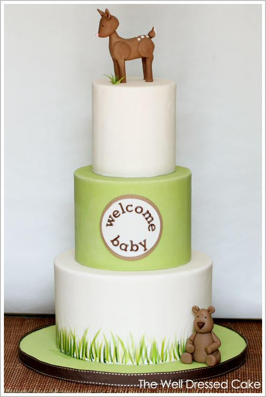 Woodland Baby Shower Cake by The Well Dressed Cake