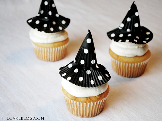 {super easy} Cupcake Liner Witch Hats  | by Carrie Sellman  |  TheCakeBlog.com