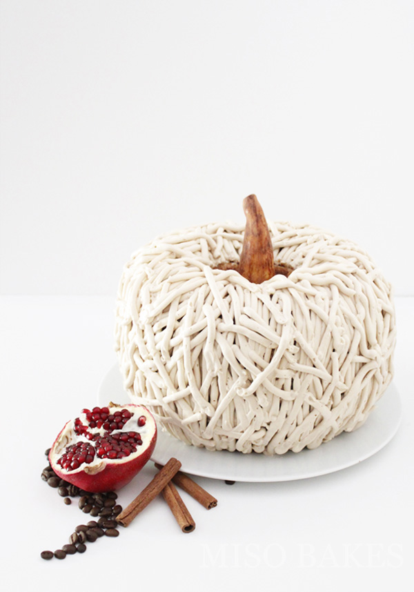 Rustic Pumpkin Cake with Chocolate Ganache Filling | by Miso Bakes for TheCakeBlog.com