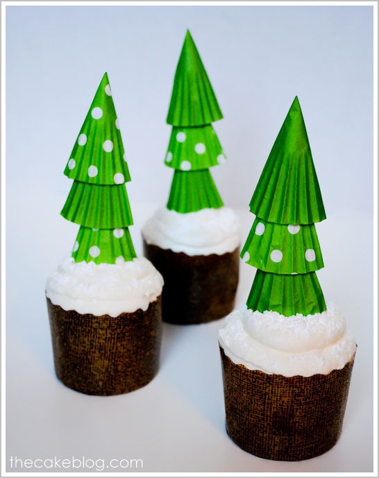 Cupcake Liner Christmas Tree Cupcakes