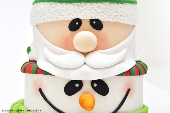 Santa, Penguin, Snowman Cake by BunsInTheOven Cupcakery