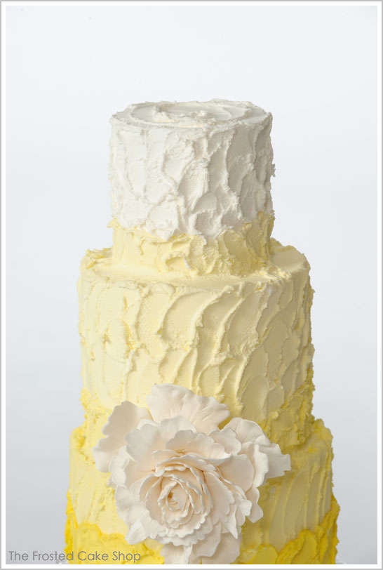 Rustic Ombre Yellow Buttercream Cake