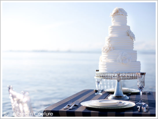 White on White Sailing Wedding Cake