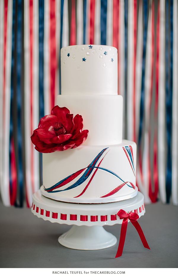 American Flag Wedding Cake | by Rachael Teufel for TheCakeBlog.com