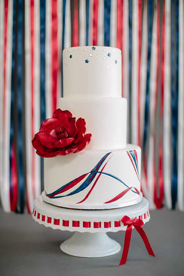 American Flag Wedding Cake | by Rachael Teufel for TheCakeBlog.com