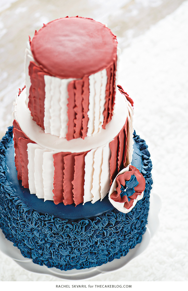 Ruffled American Flag Cake | by Rachel Skvaril for TheCakeBlog.com
