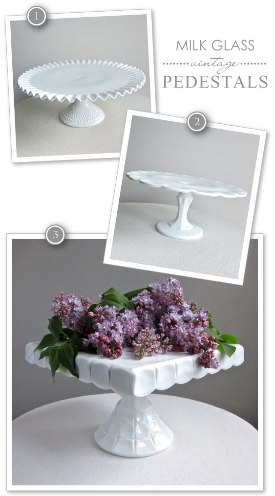 Milk Glass Cake Pedestals  |  TheCakeBlog.com