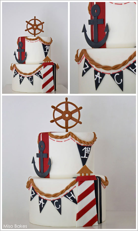 Nautical Beach Cake by Miso Bakes  |  TheCakeBlog.com