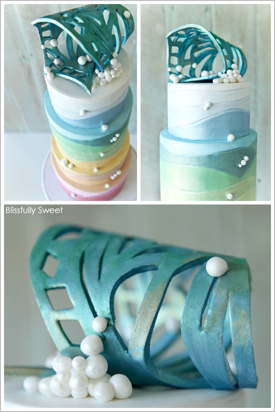 Ocean Sunset Cake by Blissfully Sweet  |  TheCakeBlog.com