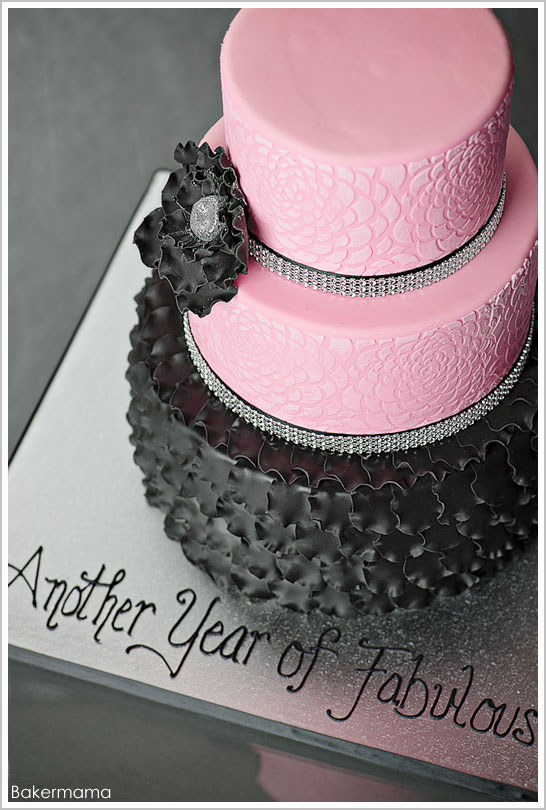Glam Pink & Black Cake by Bakermama  |  TheCakeBlog.com