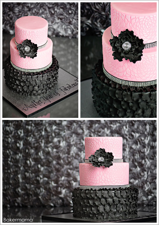 Glam Pink & Black Cake by Bakermama  |  TheCakeBlog.com