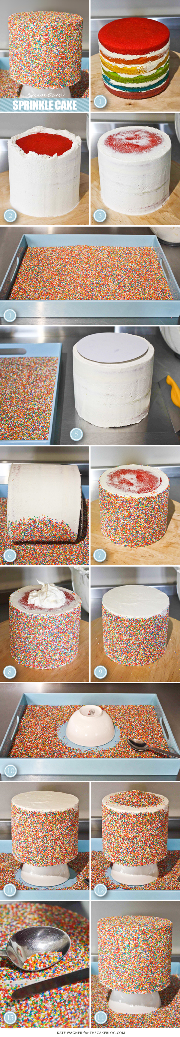 DIY Sprinkle Cake Tutorial | Kate Wagner for TheCakeBlog.com