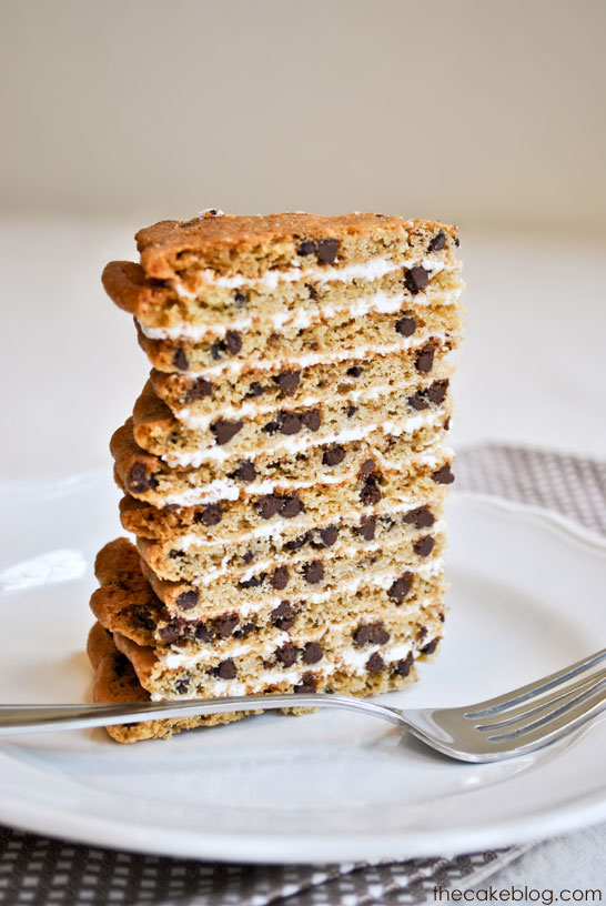 Chocolate Chip Cookie Layer Cake - the ultimate cookie cake for cookie lovers | by Carrie Sellman for TheCakeBlog.com