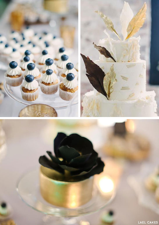 Gold & Chevron Dessert Table by Lael Cakes  |  TheCakeBlog.com