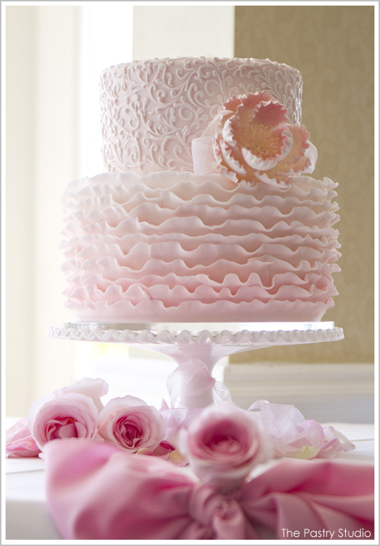 White on White Ruffles Wedding Cake | Featured on The Cake Blog — Grace and  Honey Cakes