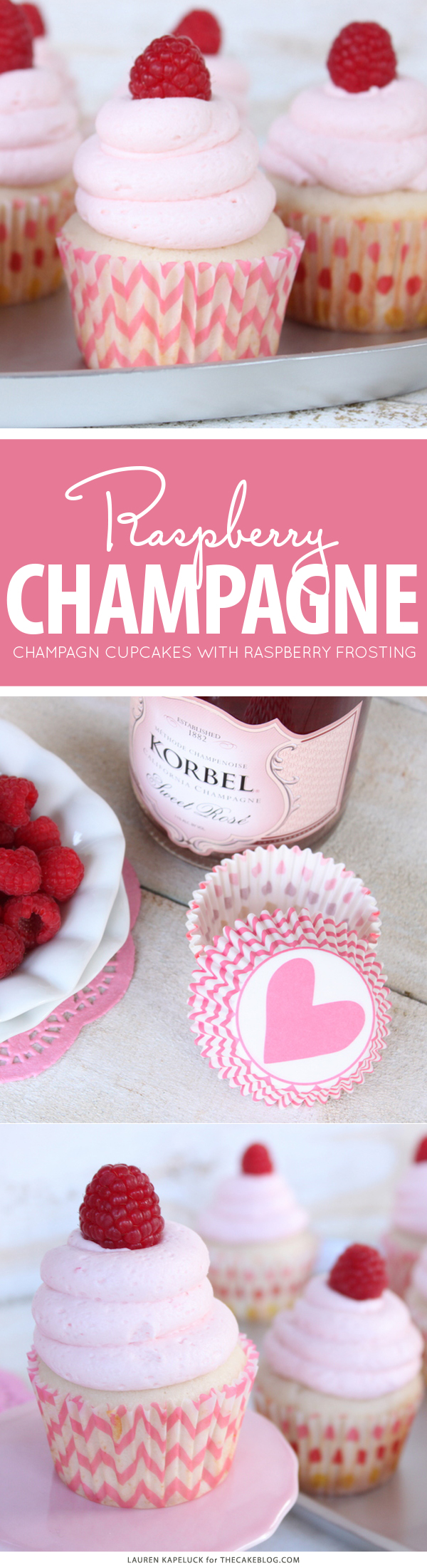 Champagne & Raspberry Cupcakes | by Lauren Kapeluck for TheCakeBlog.com