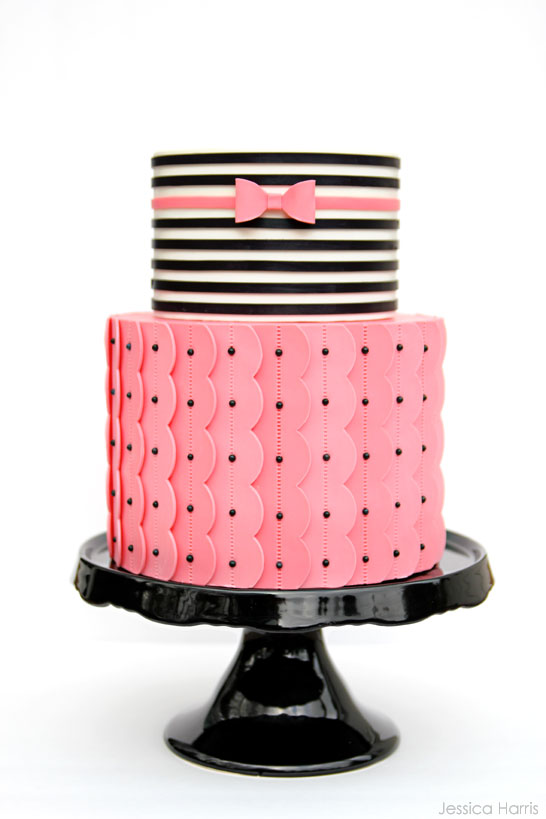 Pink & Black Ruffles by Jessica Harris  |  TheCakeBlog.com