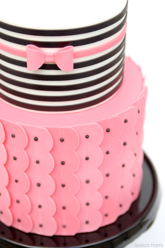 Pink & Black Ruffles by Jessica Harris  |  TheCakeBlog.com