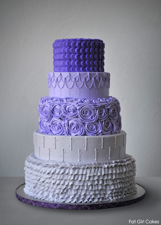 Purple Buttercream Cake by Fat Girl Cakes  |  TheCakeBlog.com