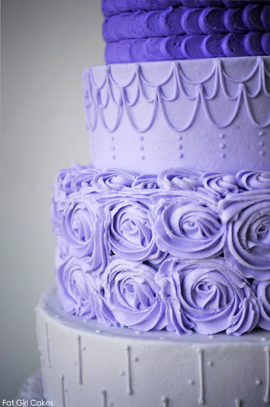 Purple Buttercream Cake by Fat Girl Cakes  |  TheCakeBlog.com