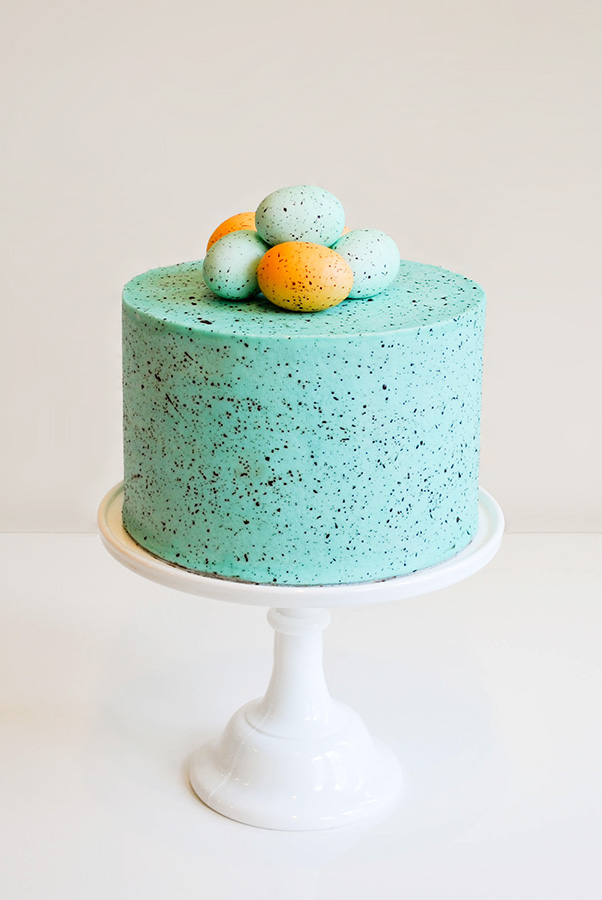 Fake Easter Cake Coconut Cake w/ Speckled Eggs Prop Decoration