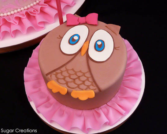 Pink Owl Cake by Sugar Creations  |  TheCakeBlog.com