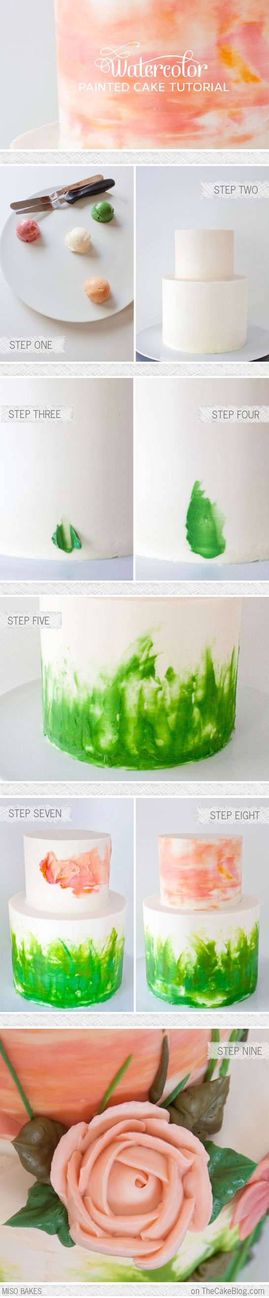 DIY Watercolor Cake Tutorial by Miso Bakes  |  TheCakeBlog.com