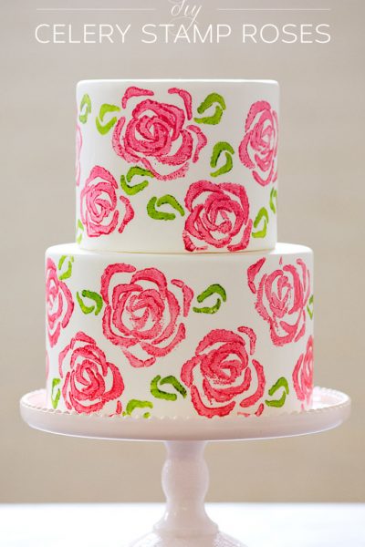 DIY: Celery Stamp Rose Cake