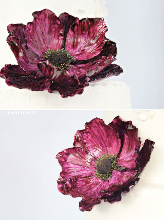Purple Anemone Cake by Fondant Flinger  |  TheCakeBlog.com