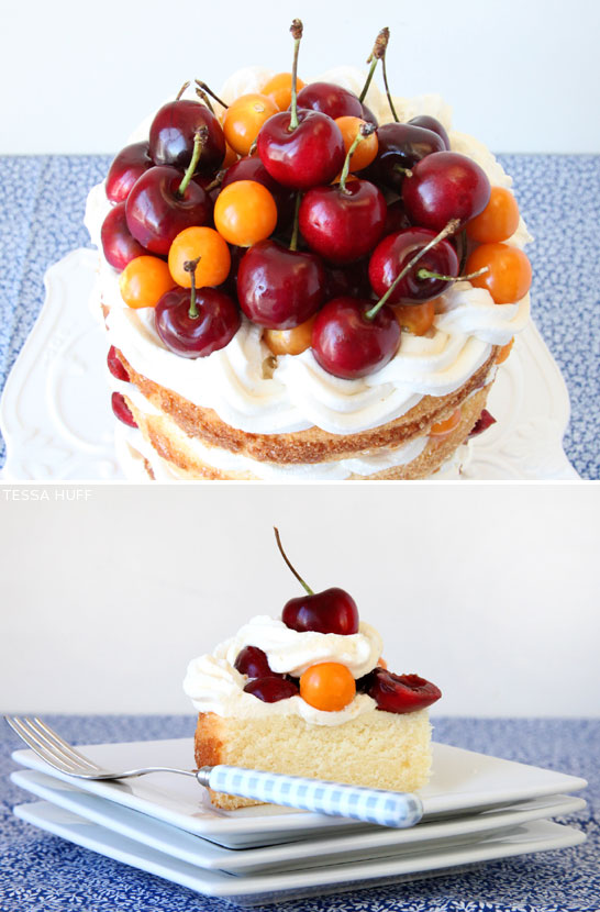 Fresh Cherry Cake | by Tessa Huff | TheCakeBlog.com