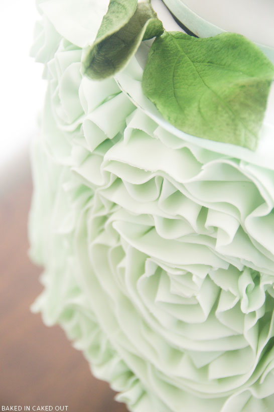 Mint Ruffled Rosette Cake  |  by Baked In Caked Out  |  TheCakeBlog.com