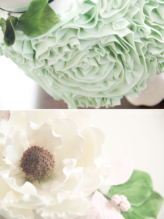 Mint Ruffled Rosette Cake  |  by Baked In Caked Out  |  TheCakeBlog.com