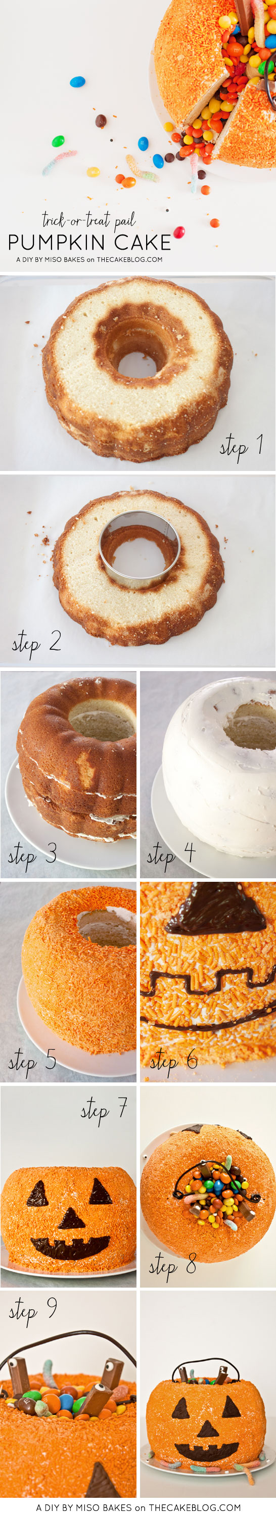 DIY Pumpkin Pinata Cake  |  by Miso Bakes  |  TheCakeBlog.com