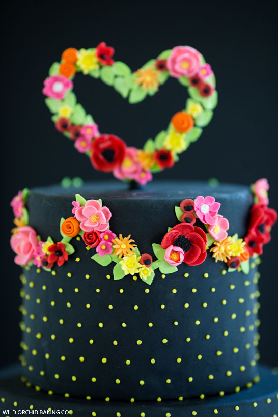 Pretty Black Cake | by Wild Orchid Baking Co | TheCakeBlog.com