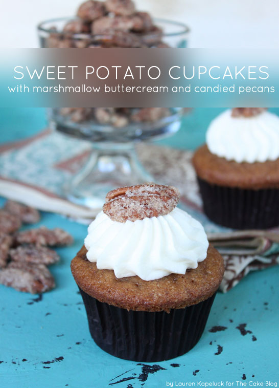 Sweet Potato Cupcakes with Marshmallow Buttercream  |  by Lauren Kapeluck  |  TheCakeBlog.com