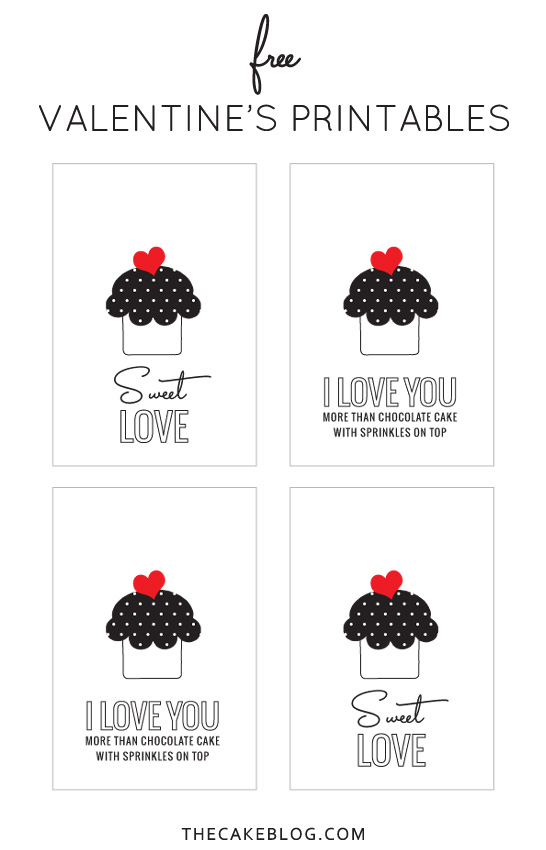 Free Printable Valentines | by Carrie Sellman of TheCakeBlog.com